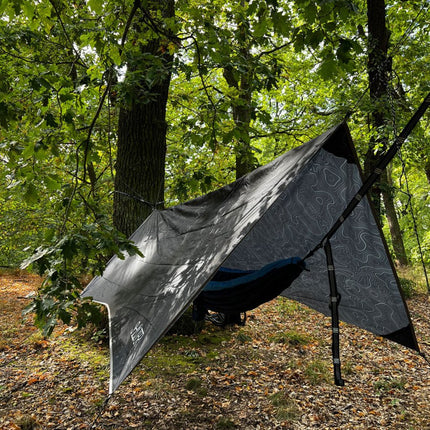 SEO. SHÄLTER | Tarp Zeltplane für die HÄNG - Mit Muster (Topo - Linien) Linkreich