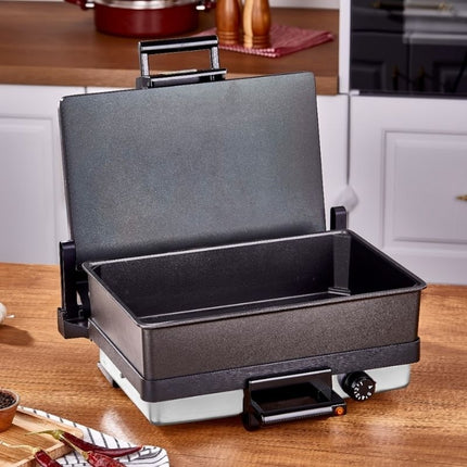 Silex Multigrill 61015 im Set mit gratis Basic Kasserolle – Kontaktgrill für Sandwich, Pizza & mehr