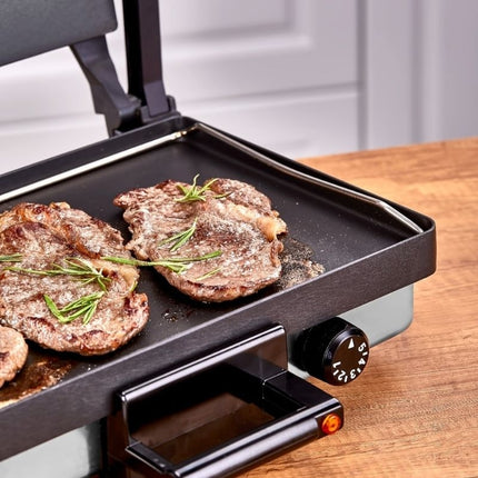 Silex Multigrill 61015 im Set mit gratis Basic Kasserolle – Kontaktgrill für Sandwich, Pizza & mehr