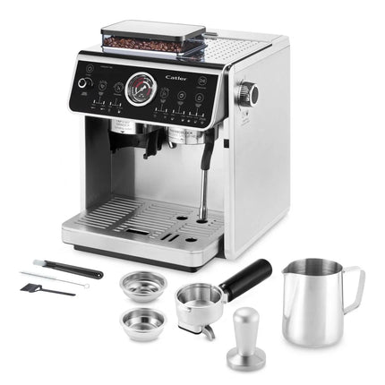 Catler ES 910 Lever Espresso Coffee Machine with Integrated Grinder – Silver