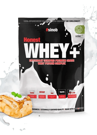 Sinob Honest Whey+ – Premium Whey Proteinpulver - Apfelstrudel 820g Linkreich