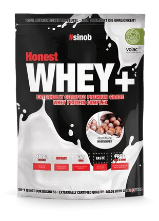 Sinob Honest Whey+ – Premium Whey Proteinpulver - Haselnuss 820g Linkreich