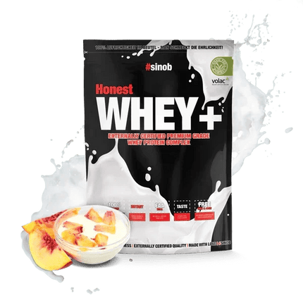 Sinob Honest Whey+ – Premium Whey Proteinpulver - Peach Yoghurt 1 KG Linkreich
