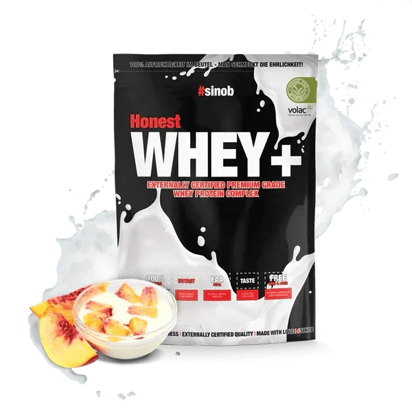 Sinob Honest Whey+ – Premium Whey Proteinpulver - Peach Yoghurt 1 KG Linkreich