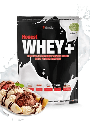 Sinob Honest Whey+ – Premium Whey Proteinpulver - Schoko-Banane 820g Linkreich