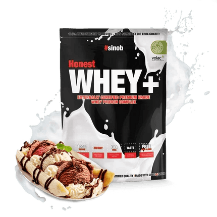 Sinob Honest Whey+ – Premium Whey Proteinpulver - Schoko-Banane 820g Linkreich