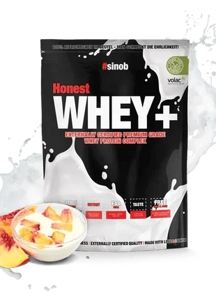 Sinob Honest Whey+ – Premium Whey Proteinpulver - Peach Yoghurt 1 KG Linkreich
