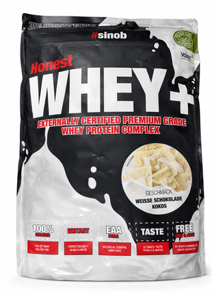 Sinob Honest Whey+ – Premium Whey Proteinpulver - White Chocolate Cocos 820g MHD 07.2027 Linkreich
