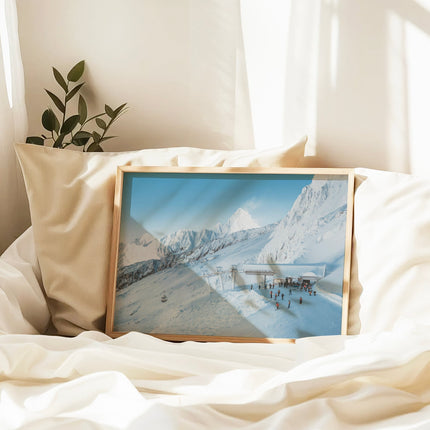 Bochard Ski Lift Station at Grand Montets – Winter Wall Art Print