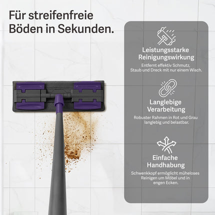 Sleepy Bodenwisch - Set – Teleskopstiel, Mopphalter & 3x 50 Boden Tücher (Bodenwischsystem / Mop - Set) kaufen bei Linkreich – Jetzt entdecken!