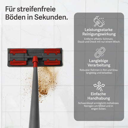 Sleepy Bodenwisch - Set – Teleskopstiel, Mopphalter & 3x 50 Boden Tücher (Bodenwischsystem / Mop - Set) kaufen bei Linkreich – Jetzt entdecken!