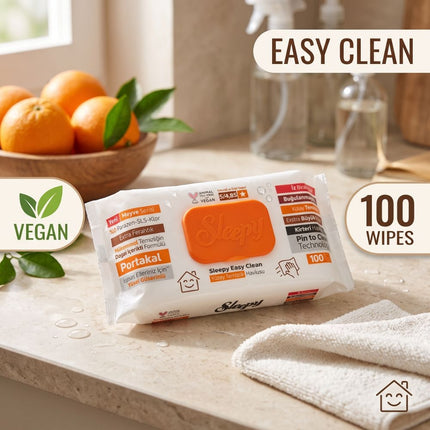 Sleepy Easy Clean Oberflächenreinigungstuch Orange 100 Stück