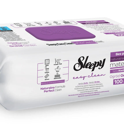 Sleepy Easy Clean Reinigungstücher Lila, 100 Stück, für Haushalt und Büro, mit blumigem Duft, streifenfreie Reinigung