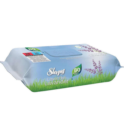 Sleepy Easy Clean Reinigungstücher Flieder, 80 Stück, Feuchttücher für Babys, sanfte Reinigung, streifenfrei, mit Fliederduft
