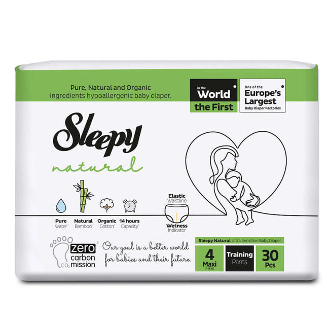 Sleepy Natural Maxi 4 Windeln, 20 Stück, hautfreundlich, atmungsaktiv, organisch