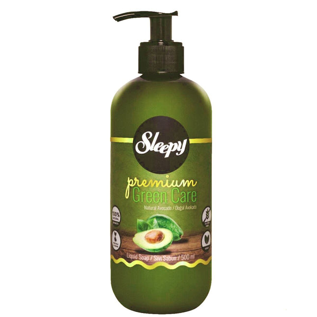 Sleepy Premium Green Care Flüssigseife 500 ml – Mit Avocado & Aloe Vera für sanfte Reinigung und intensive Pflege der Haut.