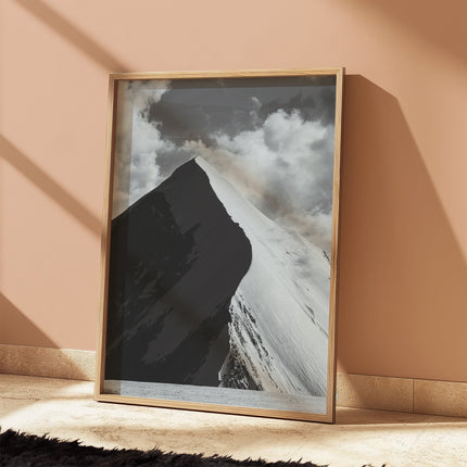 Aiguille de Bionnassay Print – Black and White Alpine Wall Art