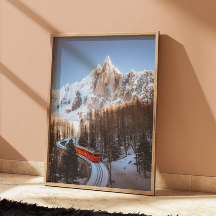 Train du Montenvers Wall Art Print – Winter Mer de Glace Chamonix Décor