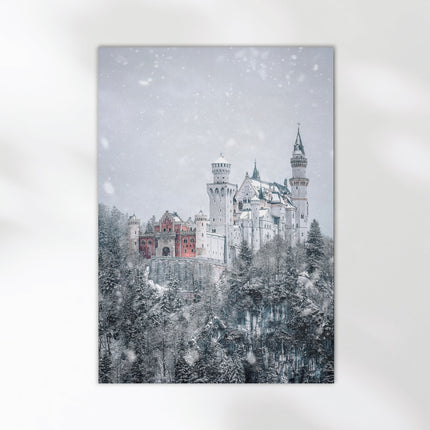 Neuschwanstein Castle in Snow – Bavaria Wall Art Print