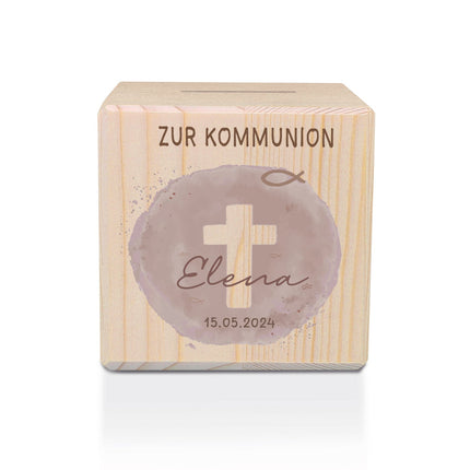 SEO. Spardose aus Holz - Farbfleck - Linkreich