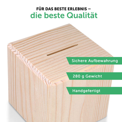 SEO. Spardose aus Holz - Regenbogen Pastell - Linkreich