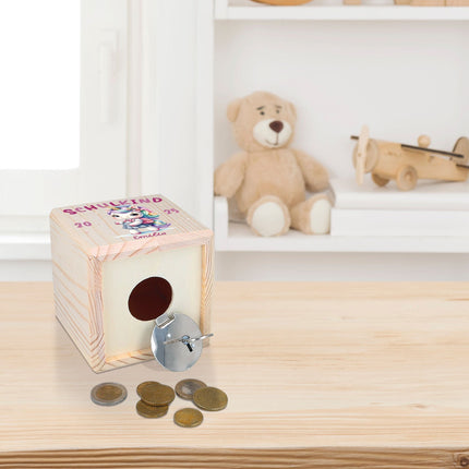 SEO. Spardose aus Holz - Schulkind - Einhorn Linkreich