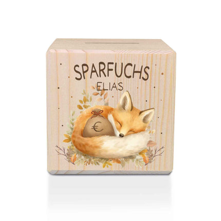 SEO. Spardose aus Holz - Sparfuchs - Linkreich