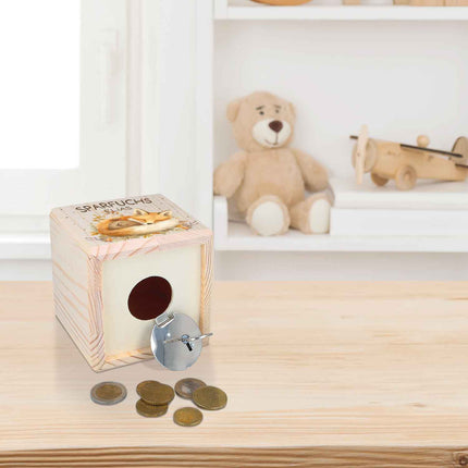 SEO. Spardose aus Holz - Sparfuchs - Linkreich