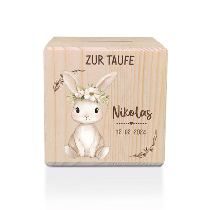 SEO. Spardose aus Holz - Tiere - Hase Linkreich