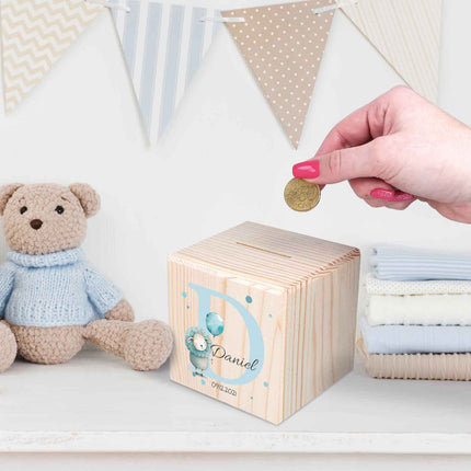SEO. Spardose aus Holz - Tiermotive mit Monogramm - Schaf Linkreich