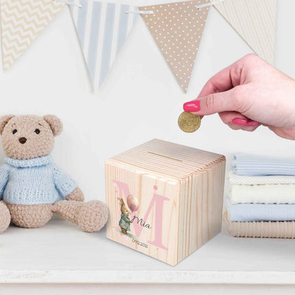 SEO. Spardose aus Holz - Tiermotive mit Monogramm - Hase Linkreich