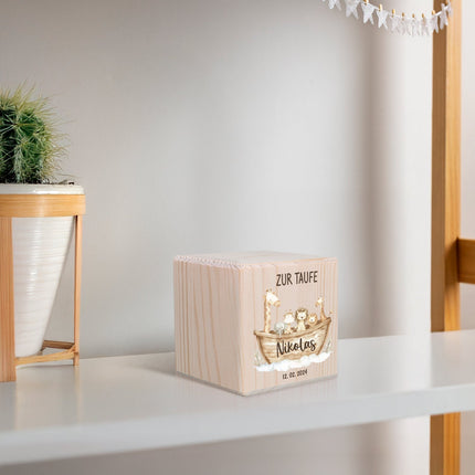 SEO. Spardose aus Holz zur Taufe - Arche - Linkreich