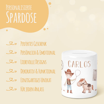 SEO. Spardose aus Keramik - Cowboy - Linkreich