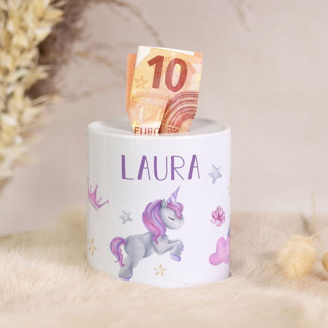 SEO. Spardose aus Keramik - Einhorn - Linkreich