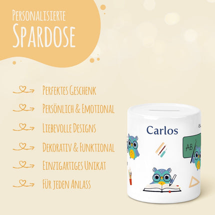 SEO. Spardose aus Keramik - Eule - Eule Braun Linkreich