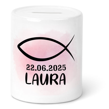 SEO. Spardose aus Keramik - Konfirmation - Spardose Blau Linkreich