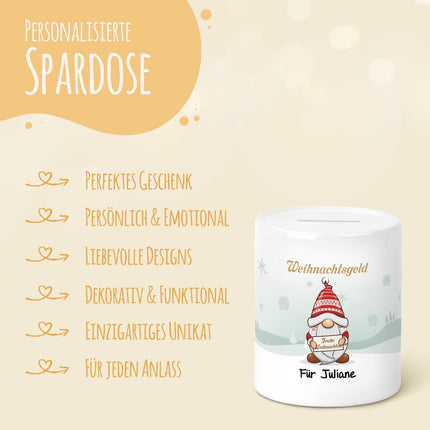 SEO. Spardose aus Keramik - Weihnachtsgeld - Wichtel Linkreich