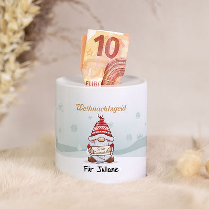 SEO. Spardose aus Keramik - Weihnachtsgeld - Wichtel Linkreich