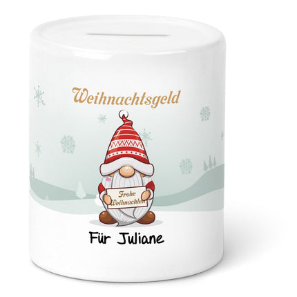 SEO. Spardose aus Keramik - Weihnachtsgeld - Weihnachtsschlitten Linkreich