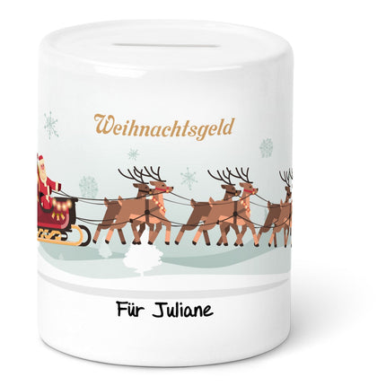 SEO. Spardose aus Keramik - Weihnachtsgeld - Weihnachtsmann Linkreich