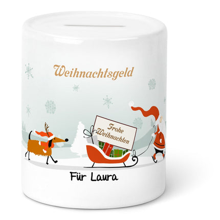 SEO. Spardose aus Keramik - Weihnachtsgeld - Weihnachtsmann Linkreich