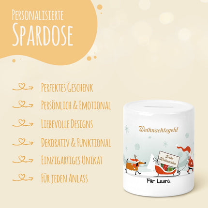SEO. Spardose aus Keramik - Weihnachtsgeld - Weihnachtsmann Linkreich