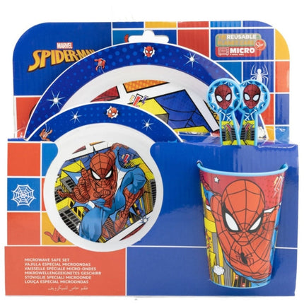SEO. Spiderman Plastik Geschirr Set 5 - Teile Kunststoffset für Kinder - Linkreich