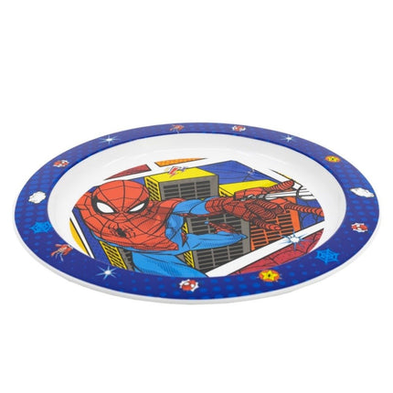 SEO. Spiderman Plastik - Teller Kunststoffset für Kinder - Mikrowelle geeignet - Linkreich