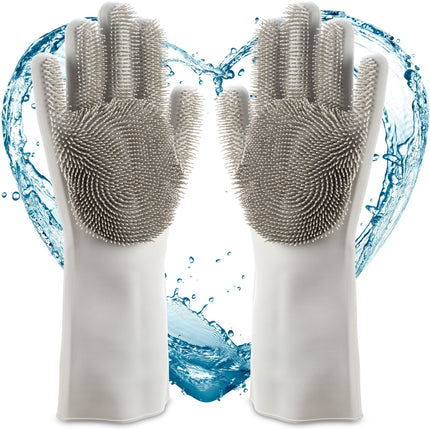 Spülhandschuhe aus Silikon mit Wash Scrubber - Grau (Spülhandschuhe) kaufen bei Linkreich – Jetzt entdecken!
