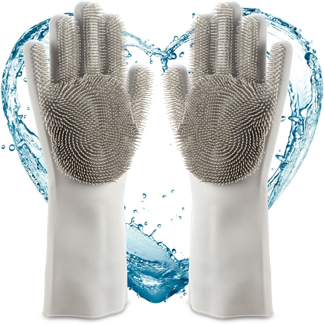 Spülhandschuhe aus Silikon mit Wash Scrubber - Grau (Spülhandschuhe) kaufen bei Linkreich – Jetzt entdecken!