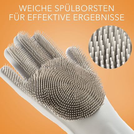 Spülhandschuhe aus Silikon mit Wash Scrubber - Grau (Spülhandschuhe) kaufen bei Linkreich – Jetzt entdecken!