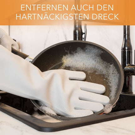 Spülhandschuhe aus Silikon mit Wash Scrubber - Grau (Spülhandschuhe) kaufen bei Linkreich – Jetzt entdecken!