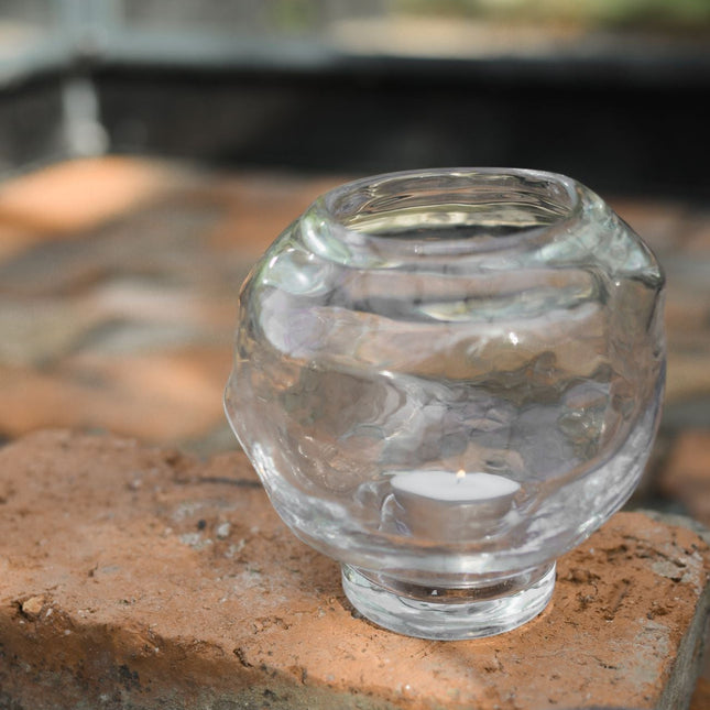 "Bunch" - mini Windlicht auf einem Fuß - Kerzenwindlicht - Transparent - 12cm