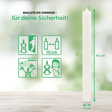 SEO. Stabkerze "Kirschblüten" - Kommunion Kerze mit Namen & Datum - Linkreich